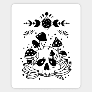 Aesthetic Halloween Skull Lover Moon Creepy Witchy Magnet